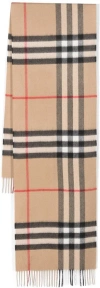 Burberry Soft Checked Cashmere Scarf With Fringed Edges In Brown