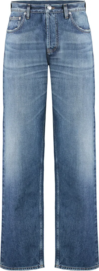 Burberry Men's Vintage-effect Regular Denim Jeans In Blue