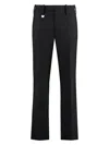 Burberry Suit Pants In Navy Blue Wool. Straight-leg Cut. Zippered Closure And Belt Clip. In Black