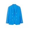 Burberry Men's Vivid Blue Wool Tailored Jacket In Blue