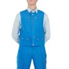 Burberry Men's Vivid Blue Wool Waistcoat In Blue