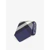 Burberry Mens Vy Manston Checked Silk Tie In Navy