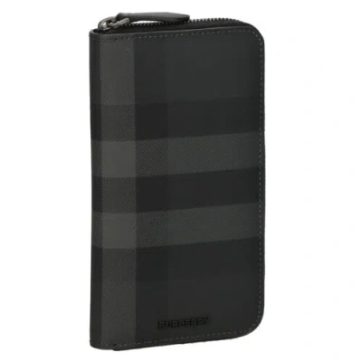 Pre-owned Burberry Men's Wallet 8070254 Charcoal Zig Newarticle In Gray