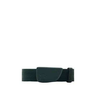 Burberry Men's Webbing Shield Belt In Green