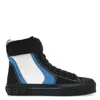 Burberry Men's White / Black / Azure Sub High-top Laced-up Trainer In Blue/white/black