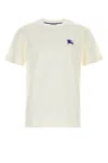 Burberry Mens Salt Ekd-embroidered Short-sleeve Cotton-jersey T-shirt In Neutral