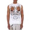 BURBERRY BURBERRY MEN'S WHITE CUT-OUT GRAPHIC PRINTED TANK TOP