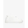 BURBERRY BURBERRY MEN'S WHITE PLAQUE-EMBELLISHED LEATHER LOW-TOP TRAINERS