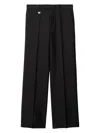 Burberry Suit Pants In Navy Blue Wool. Straight-leg Cut. Zippered Closure And Belt Clip. In Black