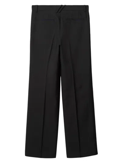 Burberry Men's Wool & Silk Straight-leg Trousers In Black