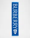 Burberry Men's Wool Logo Text B Shield Scarf