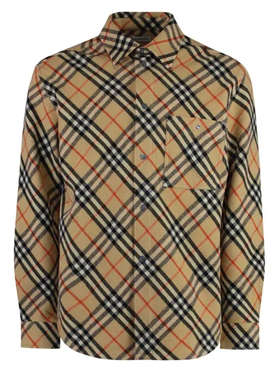 BURBERRY MEN'S WOOL OVERSHIRT
