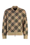 Burberry Check Cashmere Bomber Jacket In Beige