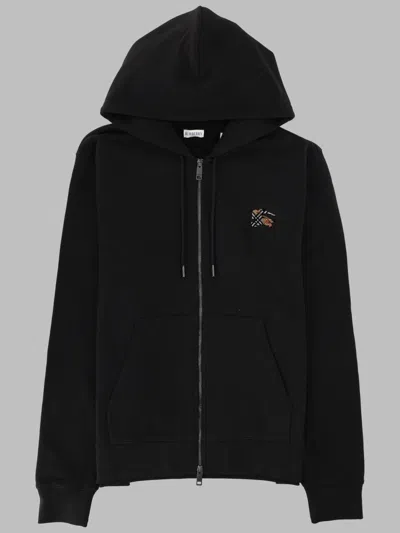 Burberry Men's Zip-up Hoodie Sweatshirt In Black