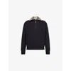Burberry Mens Logo-embroidered Funnel-neck Cotton Sweatshirt Black Xl In Black