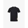 Burberry Mens Black Logo-patch Regular-fit Cotton-jersey T-shirt In Black