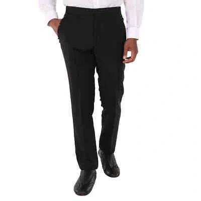 Pre-owned Burberry Mens Black Mohair Wool Classic Fit Pants, Brand Size 48 (us Size 38)