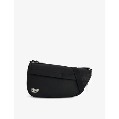 Burberry Mens Black Shield Woven-blend Cross-body Bag