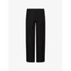 Burberry Mens Black Straight-leg Drawstring Linen Trousers Xl In Black