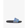 Burberry Checked Canvas Slides In Blue