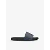 Burberry Mens  Furley Checked Rubber Sliders In Blue/drk.c