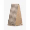 Burberry Mens Alabaster Reversible Check-pattern Cashmere Knitted Scarf In Alabaster