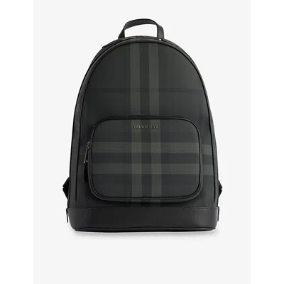 Burberry Mens Charcoal Rocco Woven Backpack