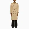 BURBERRY MENS DOUBLE-BREASTED TRENCH JACKET IN BEIGE