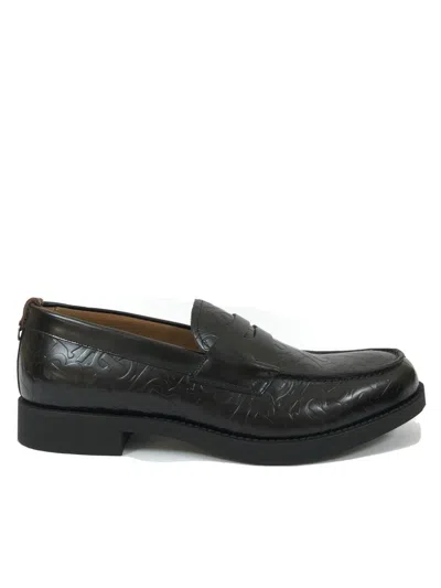 Pre-owned Burberry Mens Emile Penny Loafer Black Embossed Leather Msrp $680 Abfb