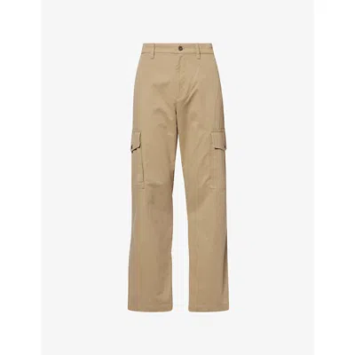 Burberry Mens Reddric Straight-leg Cotton Trousers Beige