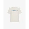Burberry Mens Sail Knot Logo-text Crewneck Cotton T-shirt In White