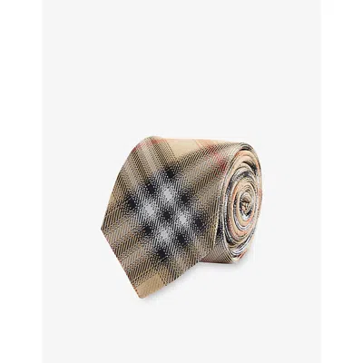 Burberry Mens  Manston Check-print Silk Tie In Multi