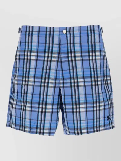 Burberry Mens Selkirk Sr Swim Shorts Logo In Blue