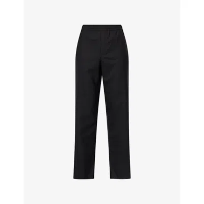 Burberry Mens Trevor Straight-leg Cotton Trousers Black