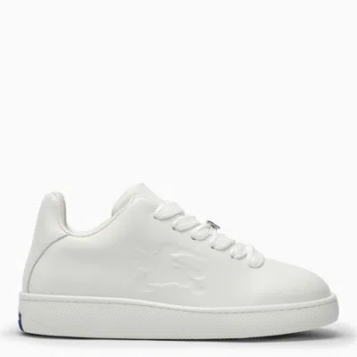 BURBERRY MEN'S WHITE CALF LEATHER SNEAKERS FOR SS24
