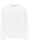 BURBERRY MENS WHITE CREW-NECK SWEATSHIRT WITH EQUESTRIAN KNIGHT MOTIF FOR FW23