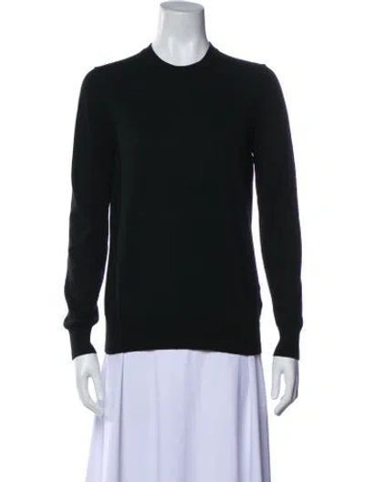 Pre-owned Burberry Merino Wool Crew Neck Sweater In Black