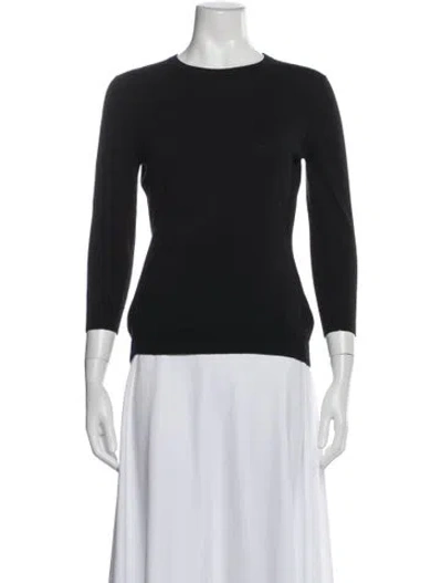Pre-owned Burberry Merino Wool Crew Neck Sweater In Black