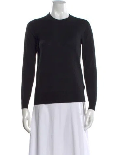 Pre-owned Burberry Merino Wool Crew Neck Sweater In Black
