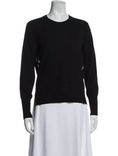 Pre-owned Burberry Merino Wool Crew Neck Sweater In Black