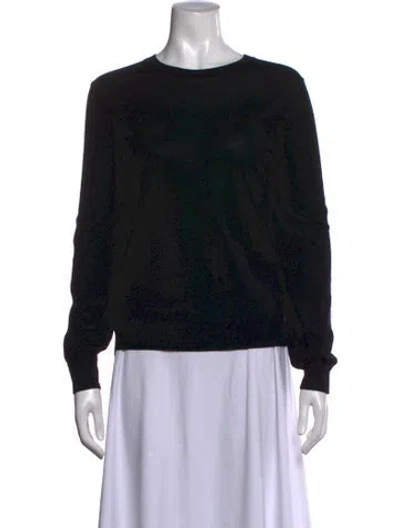 Pre-owned Burberry Merino Wool Crew Neck Sweater In Black