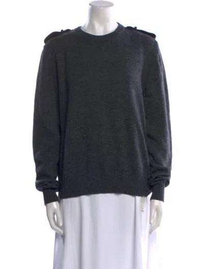 Pre-owned Burberry Merino Wool Crew Neck Sweater In Gray