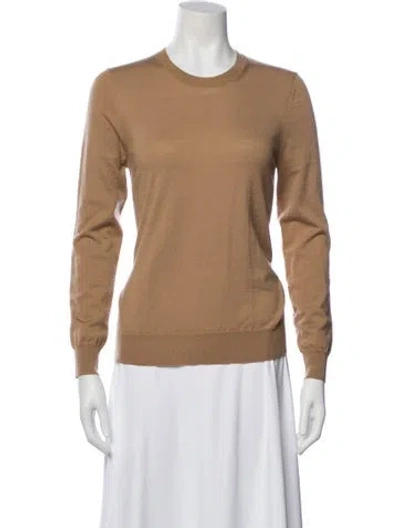 Pre-owned Burberry Merino Wool Crew Neck Sweater In Neutral