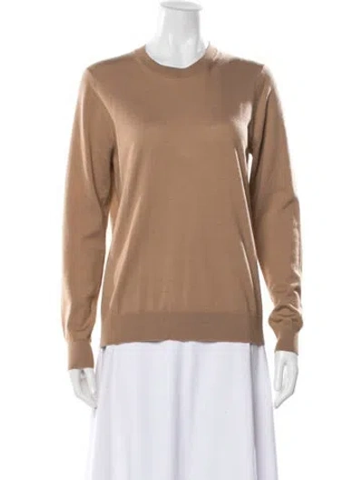 Pre-owned Burberry Merino Wool Crew Neck Sweater In Neutral