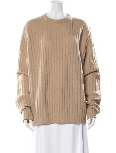 Pre-owned Burberry Merino Wool Crew Neck Sweater In Neutral