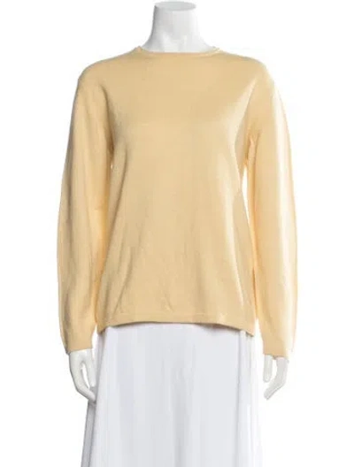Pre-owned Burberry Merino Wool Crew Neck Sweater In Neutral