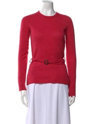 Pre-owned Burberry Merino Wool Crew Neck Sweater In Orange