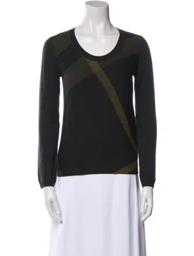 Pre-owned Burberry Merino Wool Graphic Print Sweater In Black
