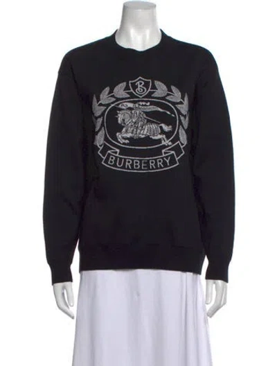 Pre-owned Burberry Merino Wool Graphic Print Sweater In Black