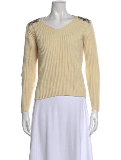 Pre-owned Burberry Merino Wool Graphic Print Sweater In Neutral